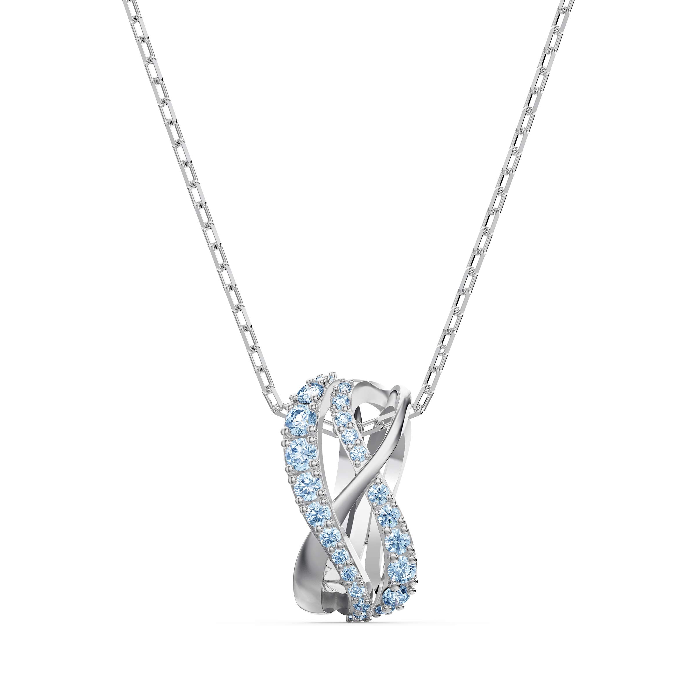 Swarovski Women's Twist Row Necklace Collection, Blue Crystals, Purple Crystals, Clear Crystals - JOY2ESpree