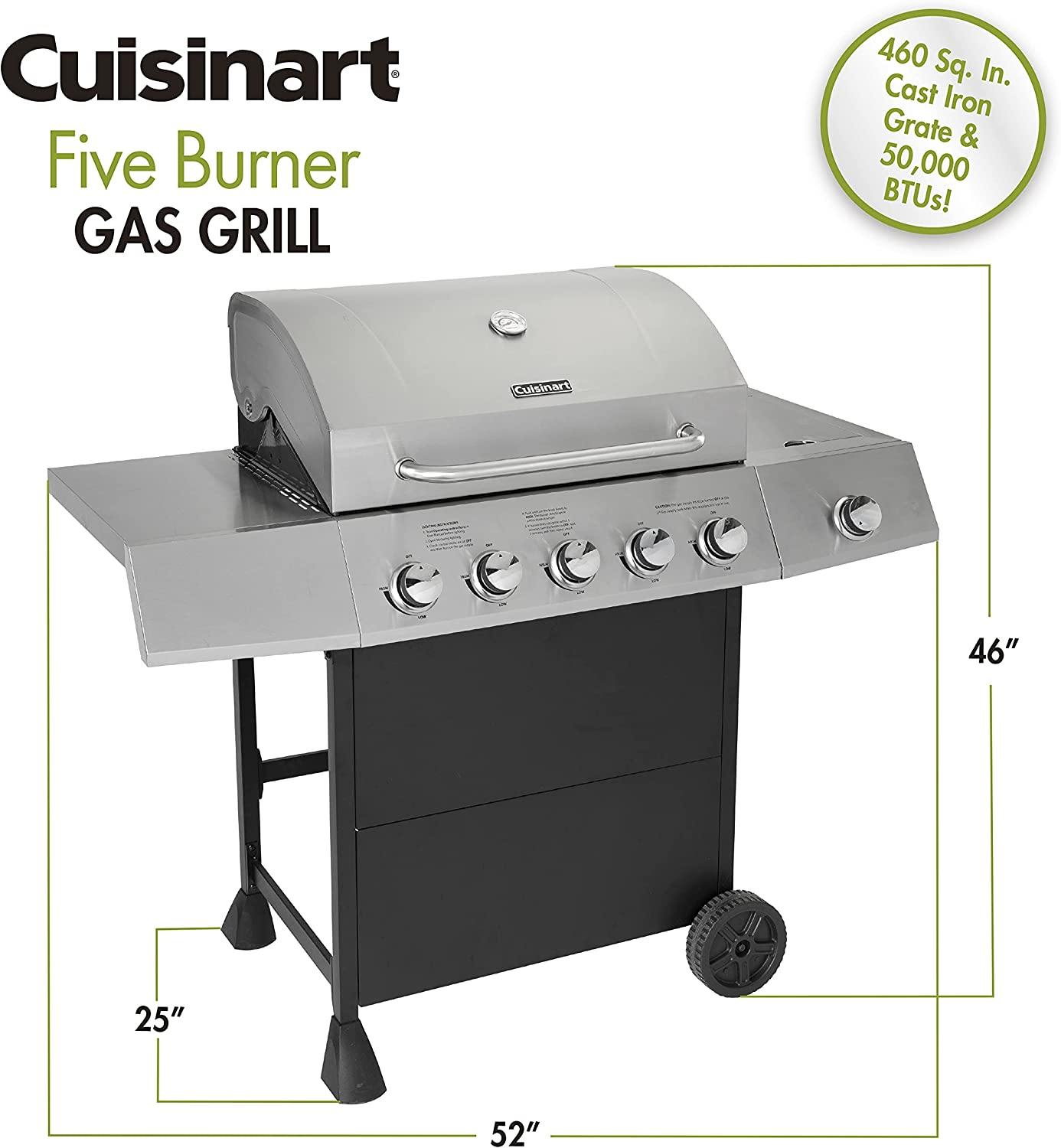 Cuisinart CGG-888 Grill Stainless Steel Lid 22-Inch Round Outdoor Flat Top Gas, 360° Griddle Cooking Center - JOY2ESpree