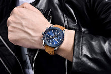 
                        
                          Muat gambar ke penampil Galeri, BENYAR Chronograph Mens Watch Quartz Movement 30M Waterproof | Leather Watch Strap
                        
                      