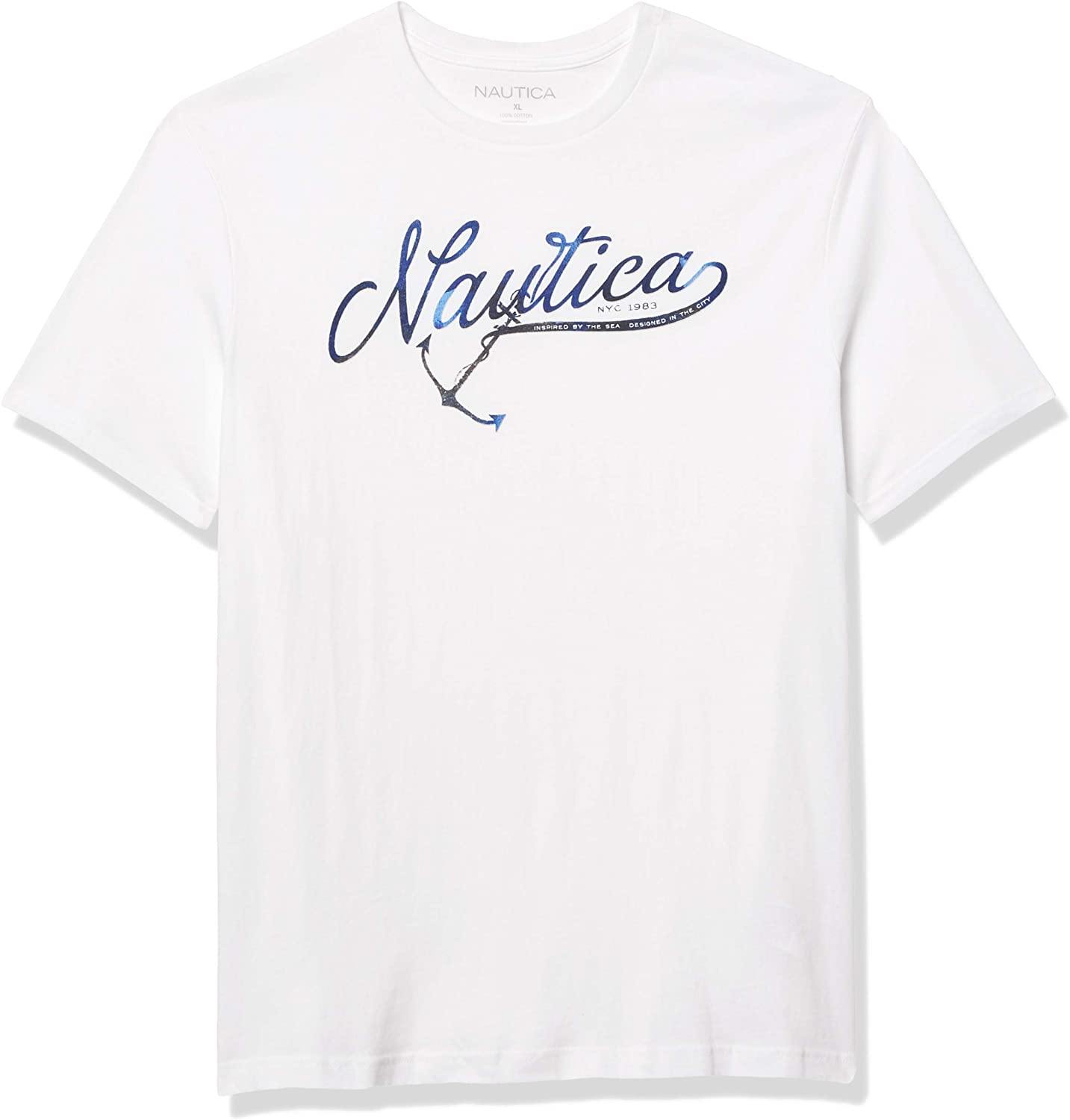 Nautica Men's Short Sleeve 100% Cotton Nautical Series Graphic Tee - JOY2ESpree