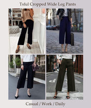 
                        
                          將圖片載入圖庫檢視器 Tsful High Waisted Wide Leg Pants for Women Summer Business Casual Crop Dress Pants Stretch Pull On Capris
                        
                      