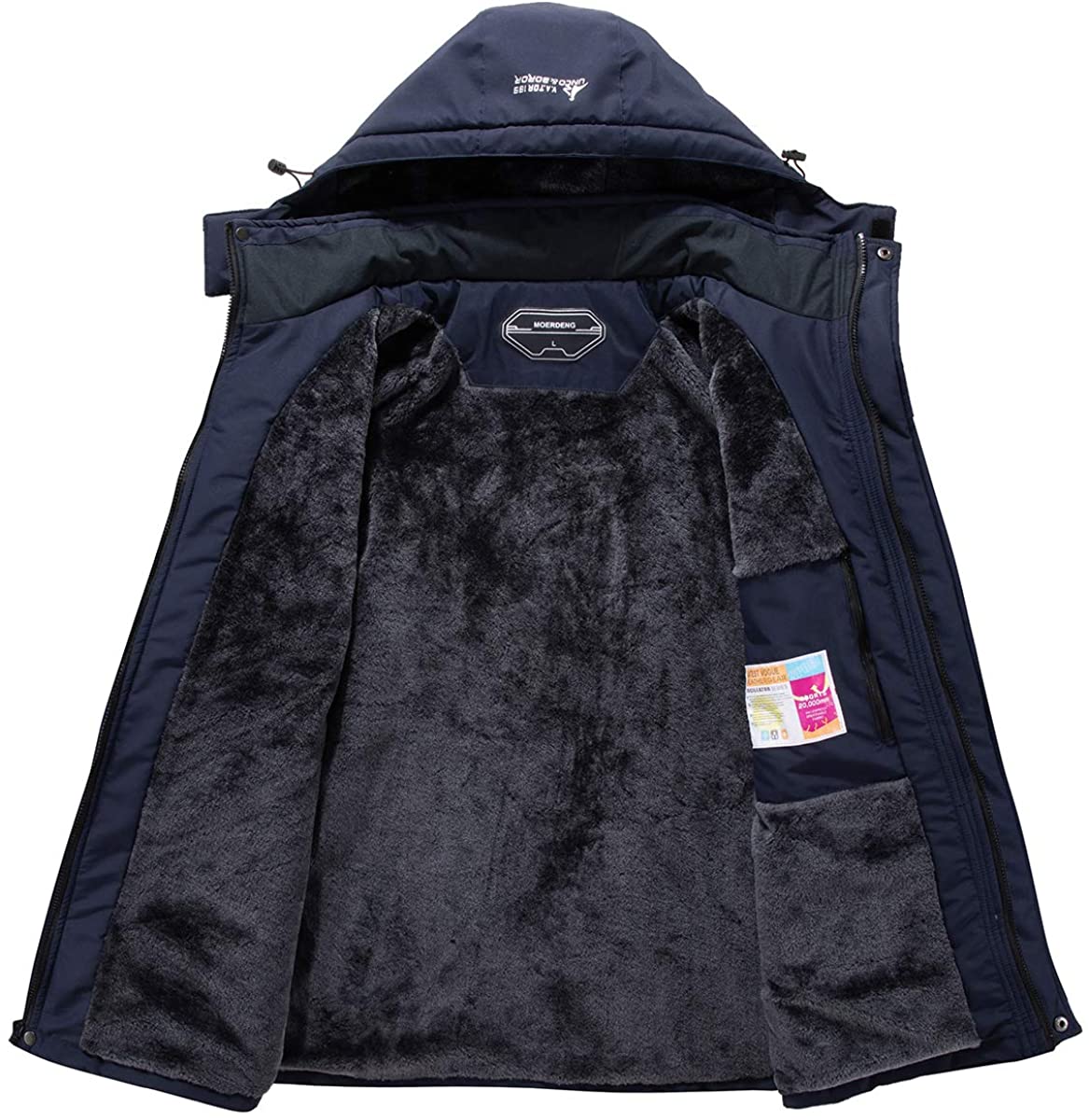MOERDENG Men's Waterproof Ski Jacket Warm Winter Snow Coat Mountain Windbreaker Hooded Raincoat Snowboarding Jackets