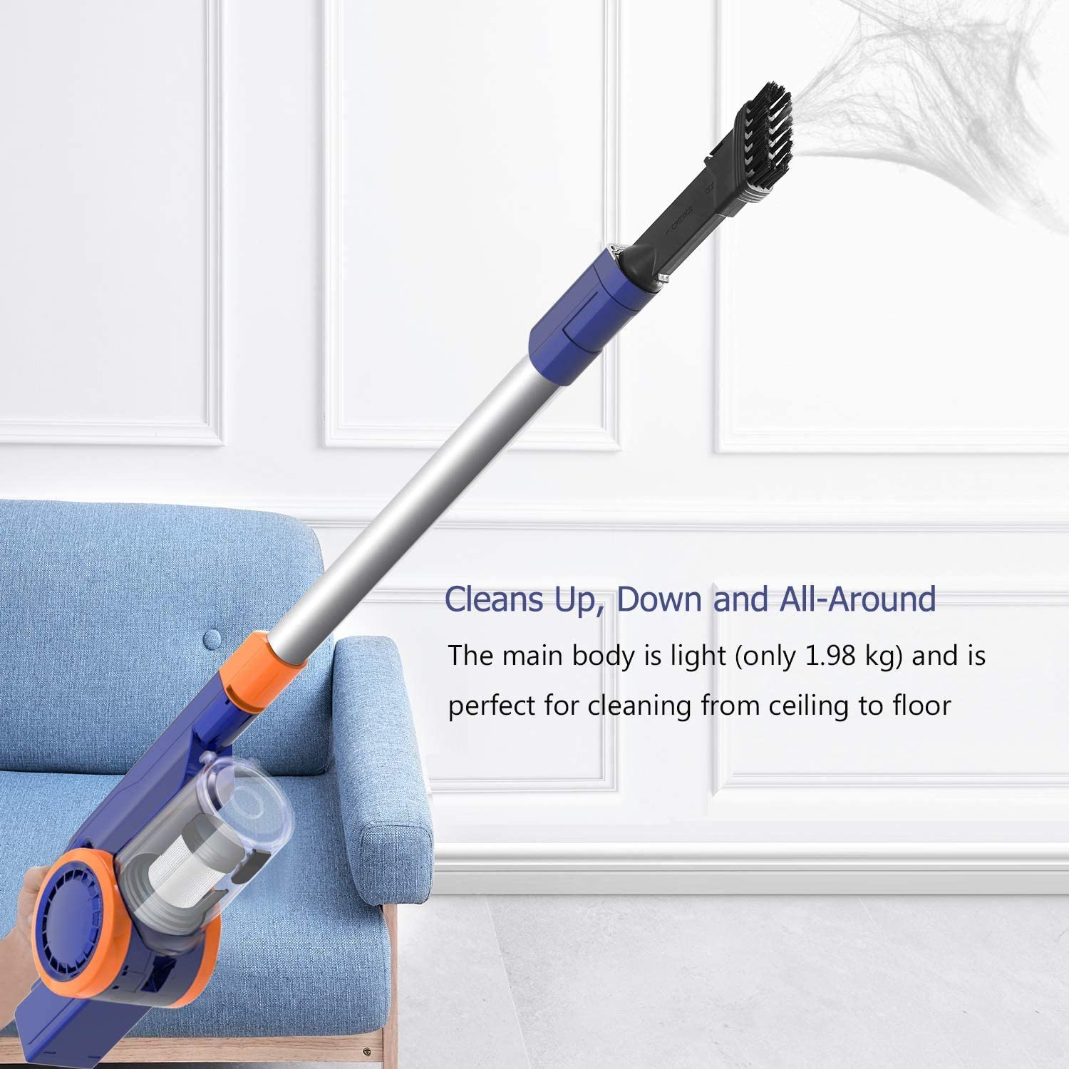 ORFELD Cordless Vacuum, 18000pa Stick Vacuum 4 in 1, Up to 50 Minutes Runtime, with Dual Digital Motor for Deep Clean Whole House - JOY2ESpree