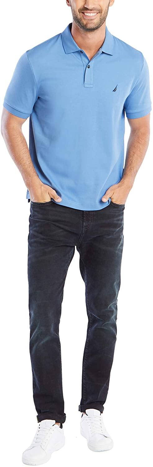 Nautica Men's Classic Fit Short Sleeve Solid Soft Cotton Polo Shirt - JOY2ESpree
