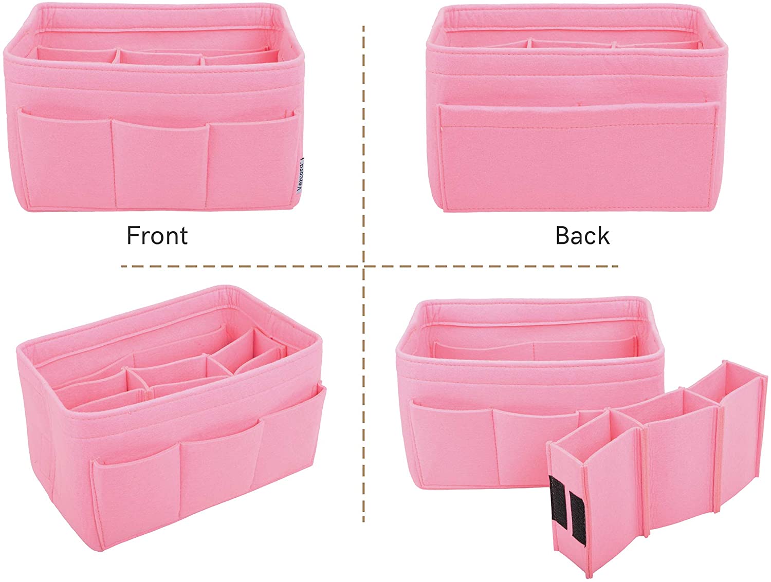 Vercord Felt Purse Organizer Handbag Insert Liner Shaper Bag in Bags for Speedy Neverfull Tote