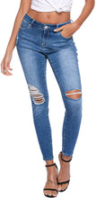 
                        
                          गैलरी व्यूवर में इमेज लोड करें, Resfeber Women's Ripped Boyfriend Jeans Cute Distressed Jeans Stretch Skinny Jeans with Hole
                        
                      