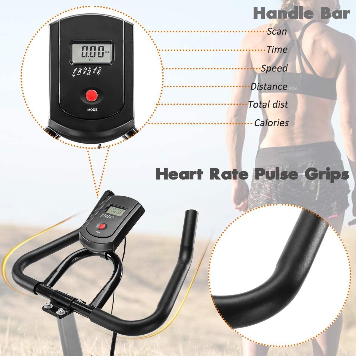 Exercise bike,Stationary Indoor Cycling Bike for Home Cardio Workout, Belt Drive Exercise Bicycle with LCD Monitor,Max Weight Capacity 330 LBS - JOY2ESpree