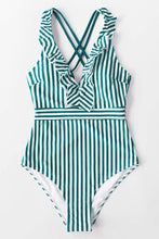 
                        
                          Load image into Gallery viewer, CUPSHE Women's V Neck One Piece Swimsuit Ruffled Back Cross Swimwear
                        
                      