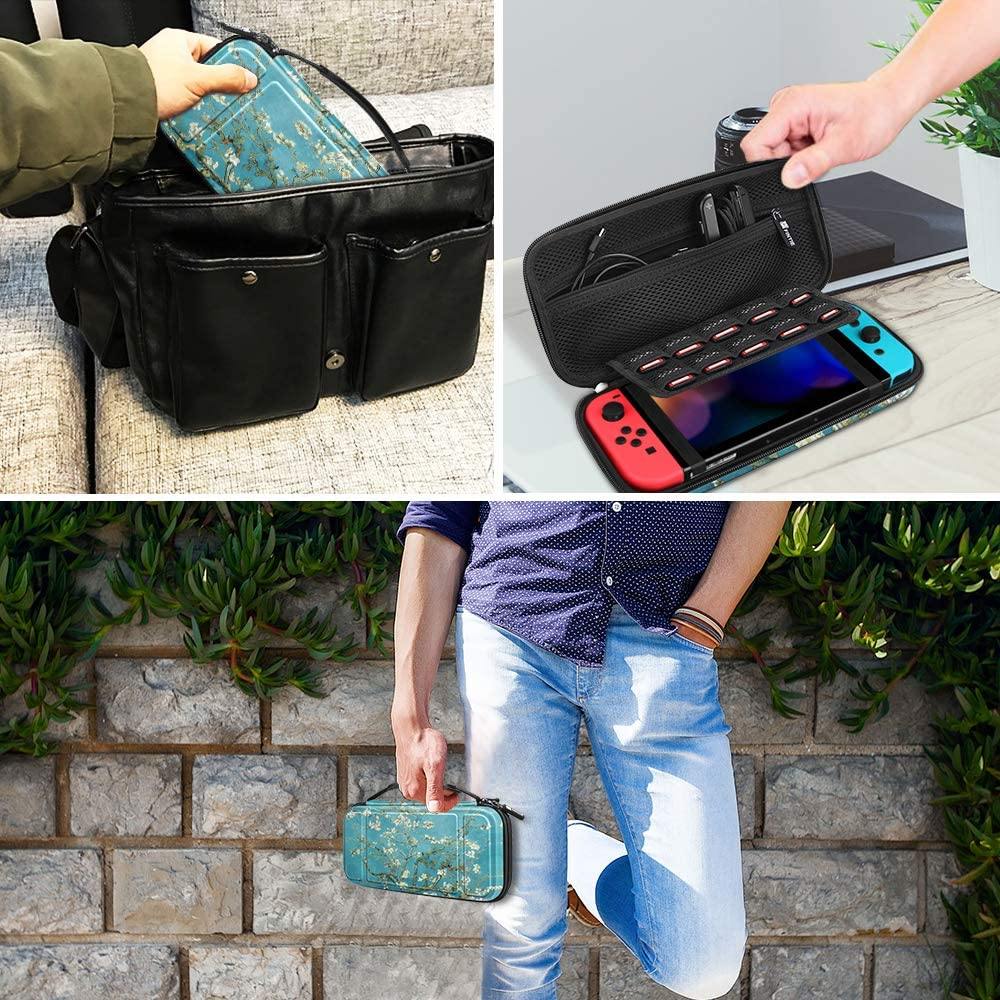 Fintie Carry Case for Nintendo Switch - [Shockproof] Hard Shell Protective Cover Travel Bag w/10 Game Card Slots - JOY2ESpree