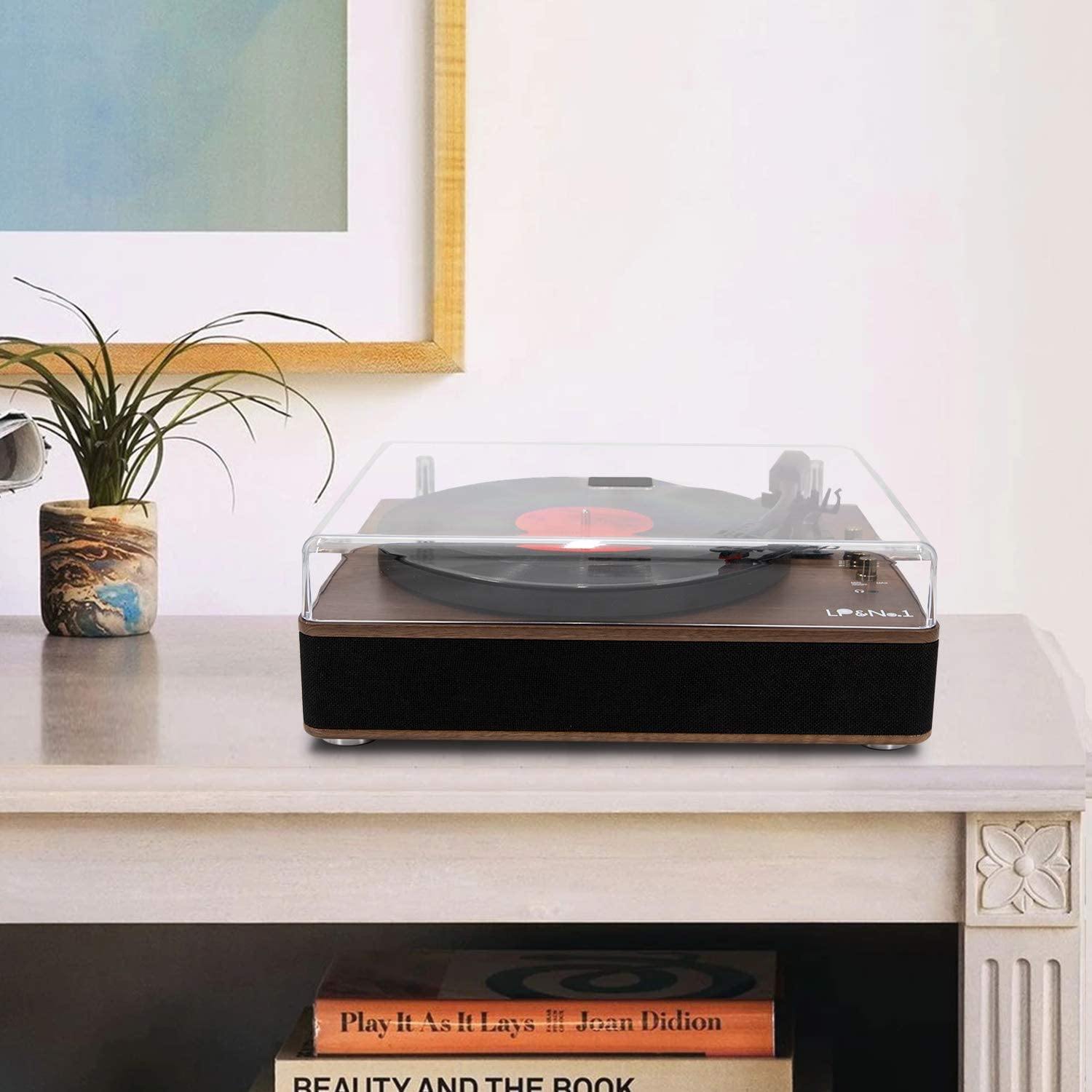 LP&NO.1 Record Player, Classic Bluetooth Turntable with USB Recording - JOY2ESpree