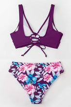 
                        
                          Load image into Gallery viewer, CUPSHE Women's Bikini Swimsuit Floral Print Lace Up Two Piece Bathing Suit
                        
                      