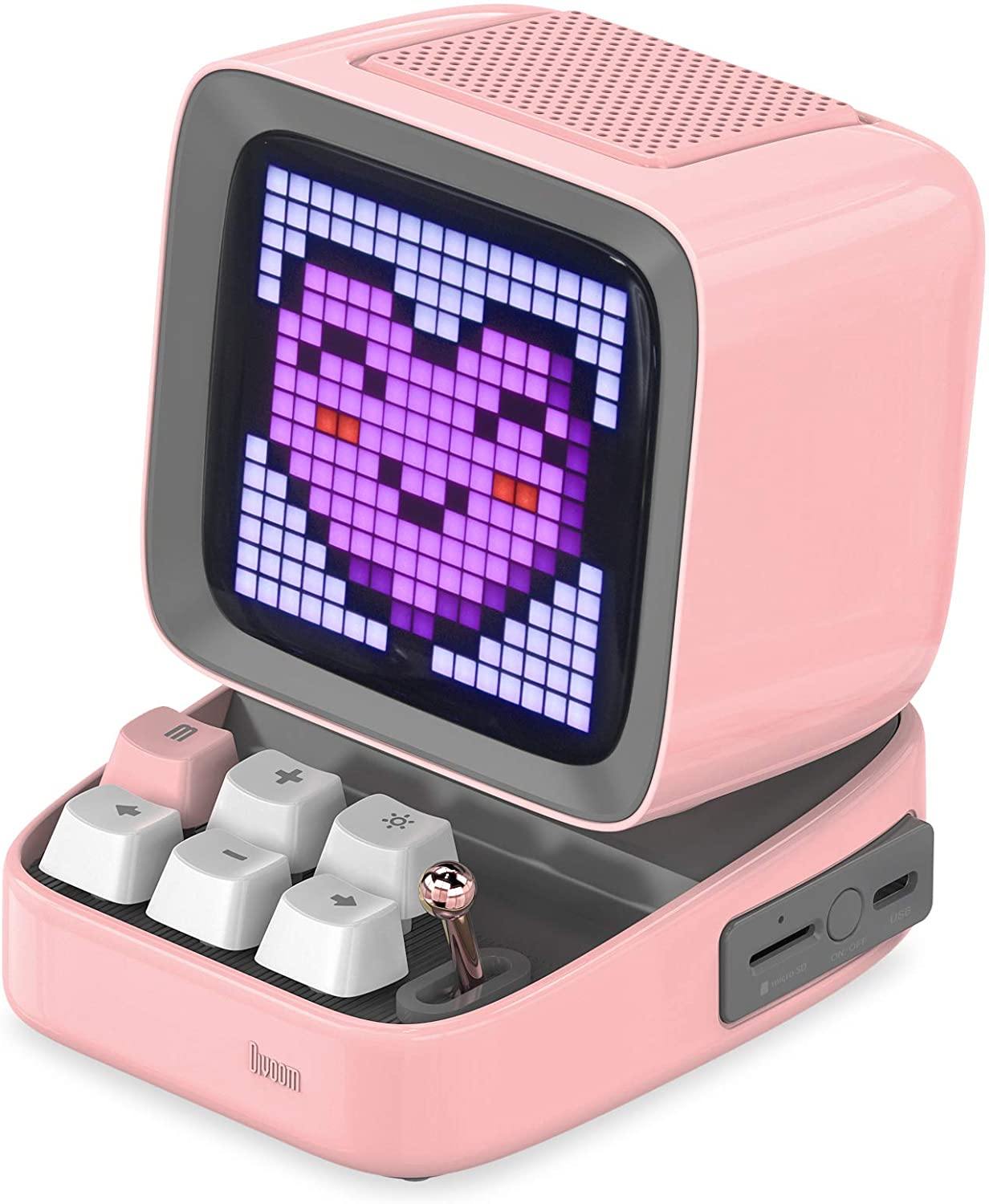 Divoom Ditoo Retro Pixel Art Game Bluetooth Speaker with 16X16 LED App Controlled Front Screen (Black) - JOY2ESpree