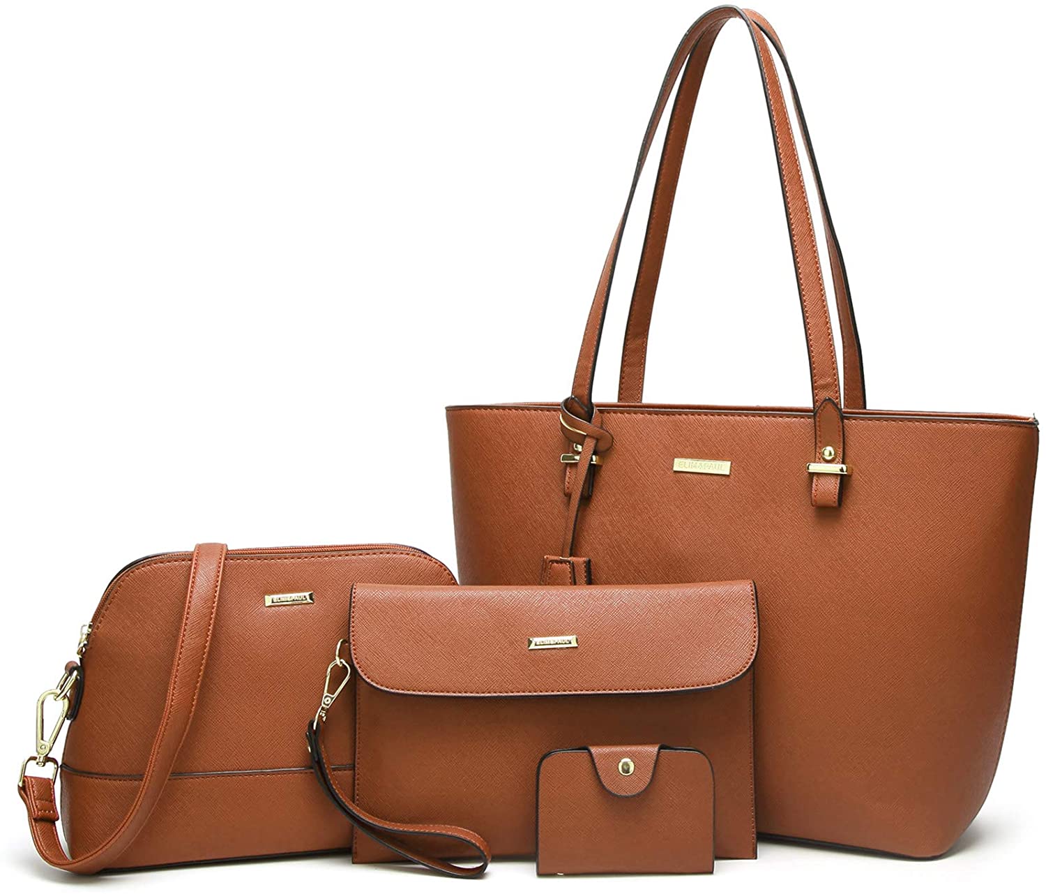 Women Fashion Handbags Wallet Tote Bag Shoulder Bag Top Handle Satchel Purse Set 4pcs