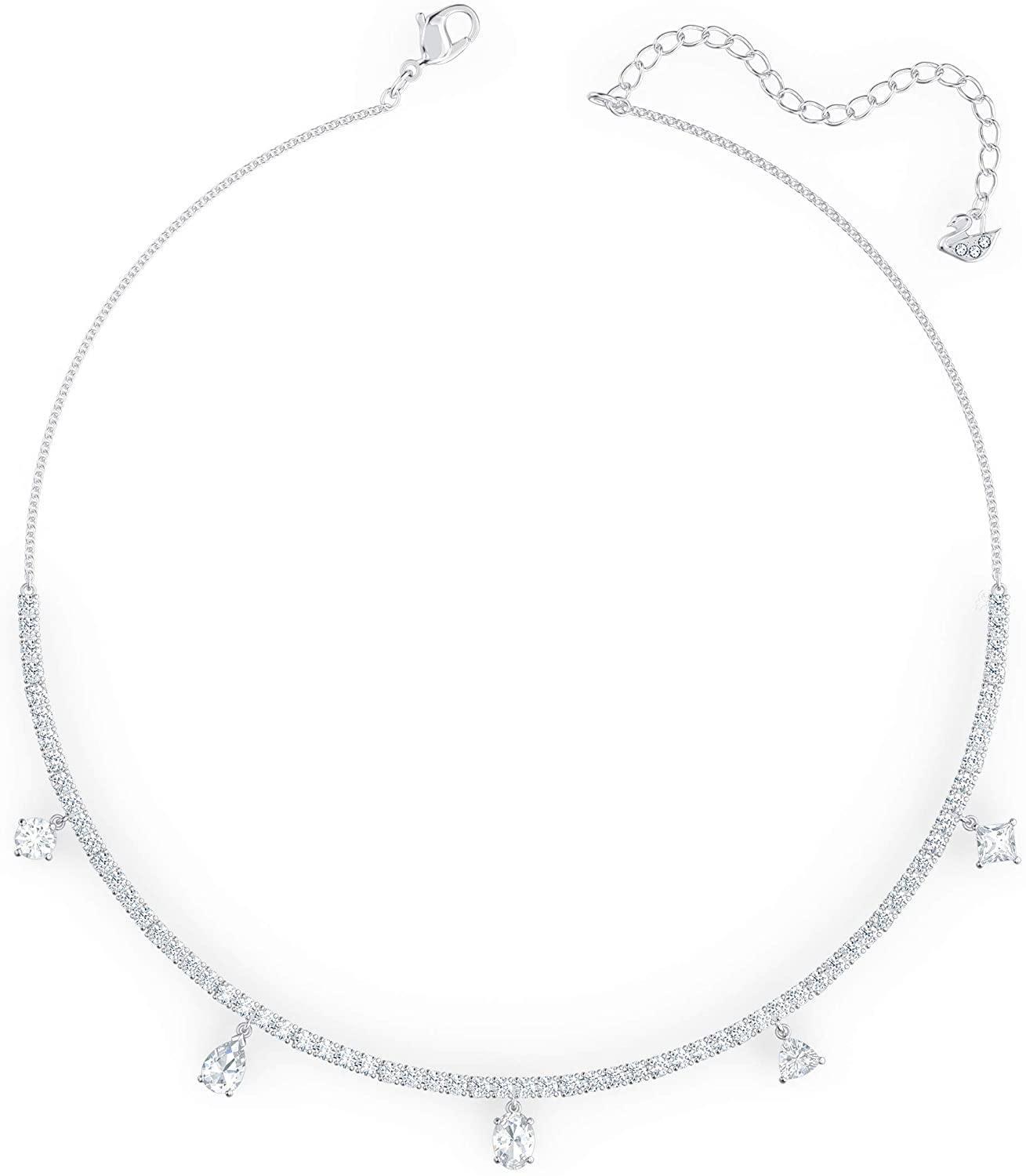 SWAROVSKI Women's Tennis Deluxe Jewelry Collection, Rhodium Finish, Rose Gold Tone Finish, Clear Crystals - JOY2ESpree