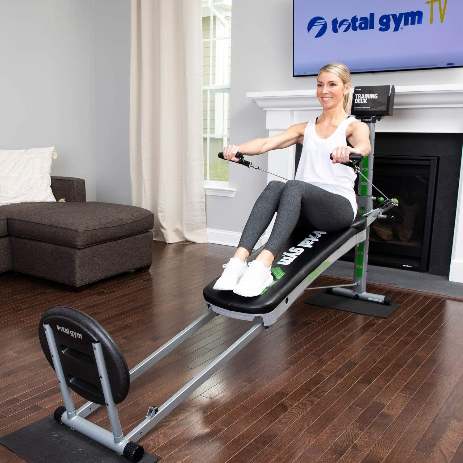 Total Gym APEX Versatile Indoor Home Workout Total Body Strength Training Fitness Equipment with up to 10 Levels of Resistance and Attachments - JOY2ESpree