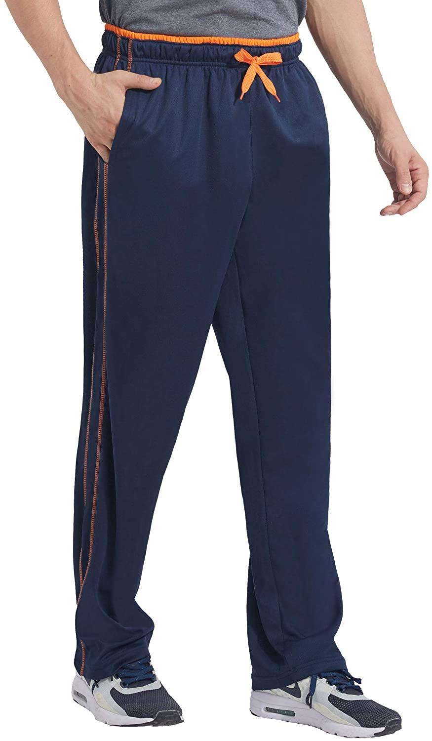 Duuluup Mens Jogger Sweatpants with Pockets Open Bottom Elastic Waist Workout Pants for Training Track Running - JOY2ESpree