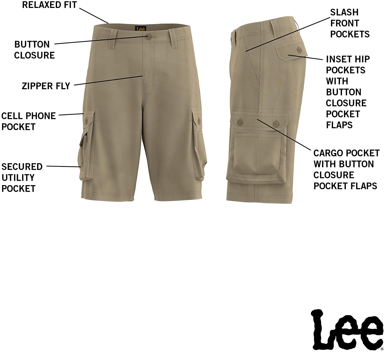 LEE Men's Dungarees New Belted Wyoming Cargo Short