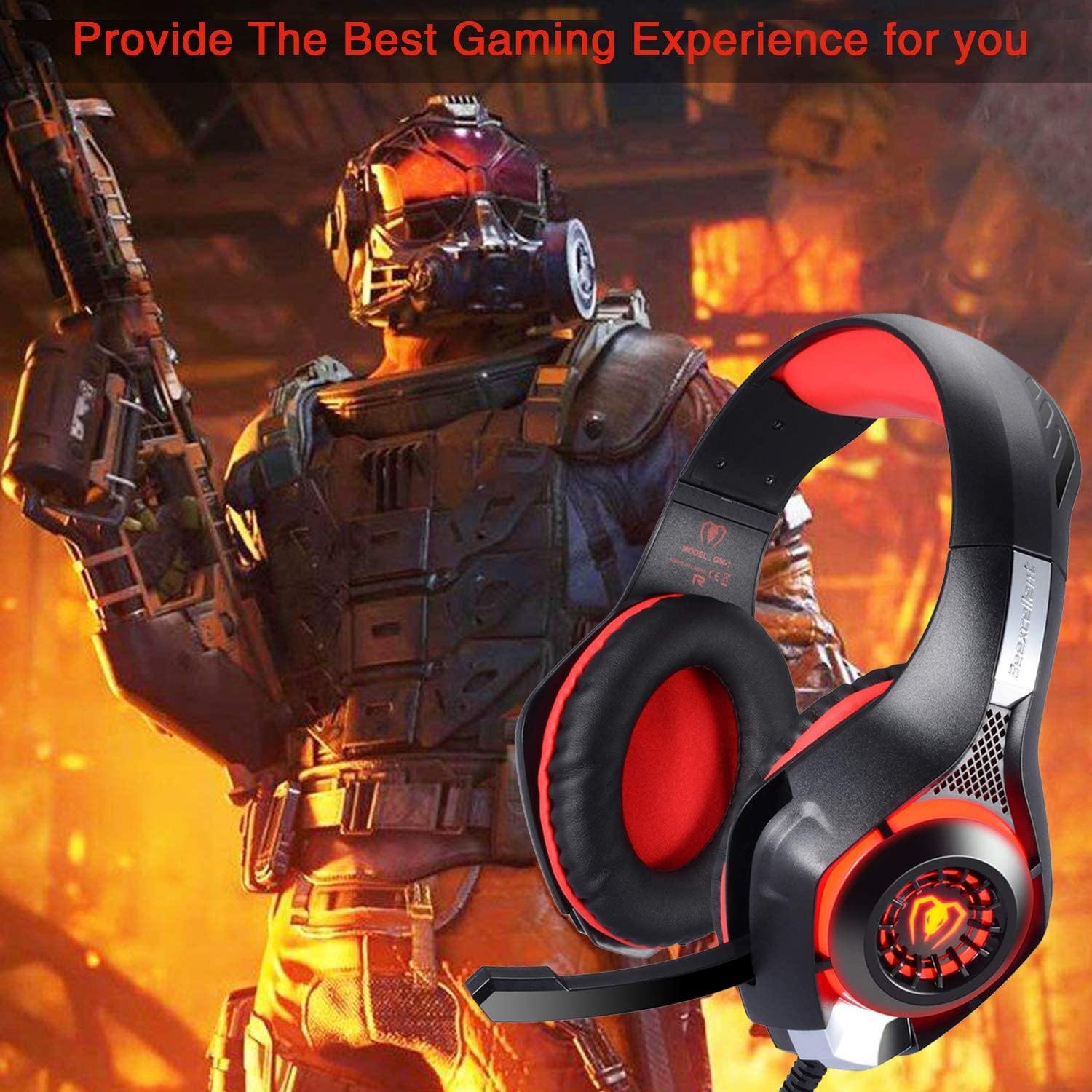 BlueFire Stereo Gaming Headset for Playstation 4 PS4 Over-Ear Headphones with Mic and LED Lights for Xbox One, PC, Laptop(Green) - JOY2ESpree