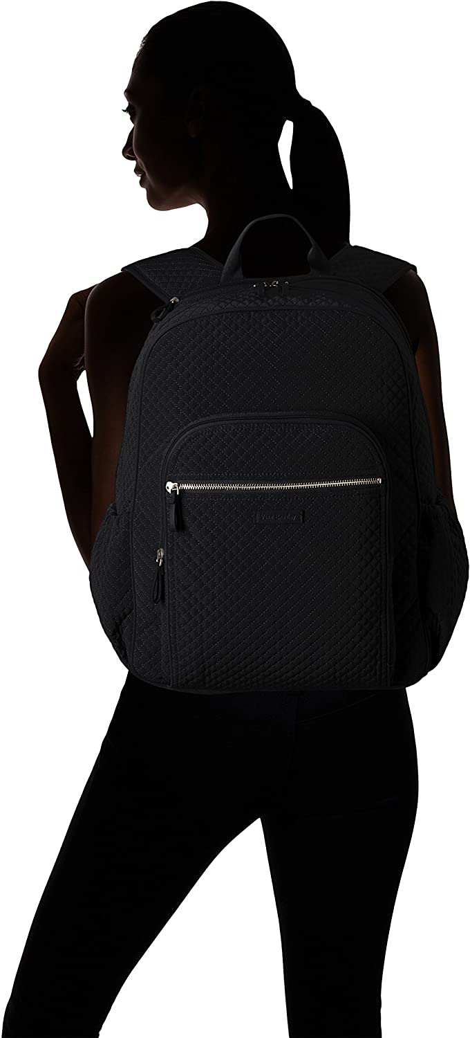 Vera Bradley Women's Microfiber Campus Backpack, Classic Navy, One Size