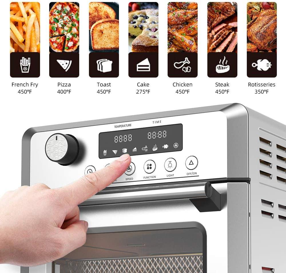Air Fryer Toaster Oven Combo 8-in-1 Countertop Rotisserie & Dehydrator - JOY2ESpree