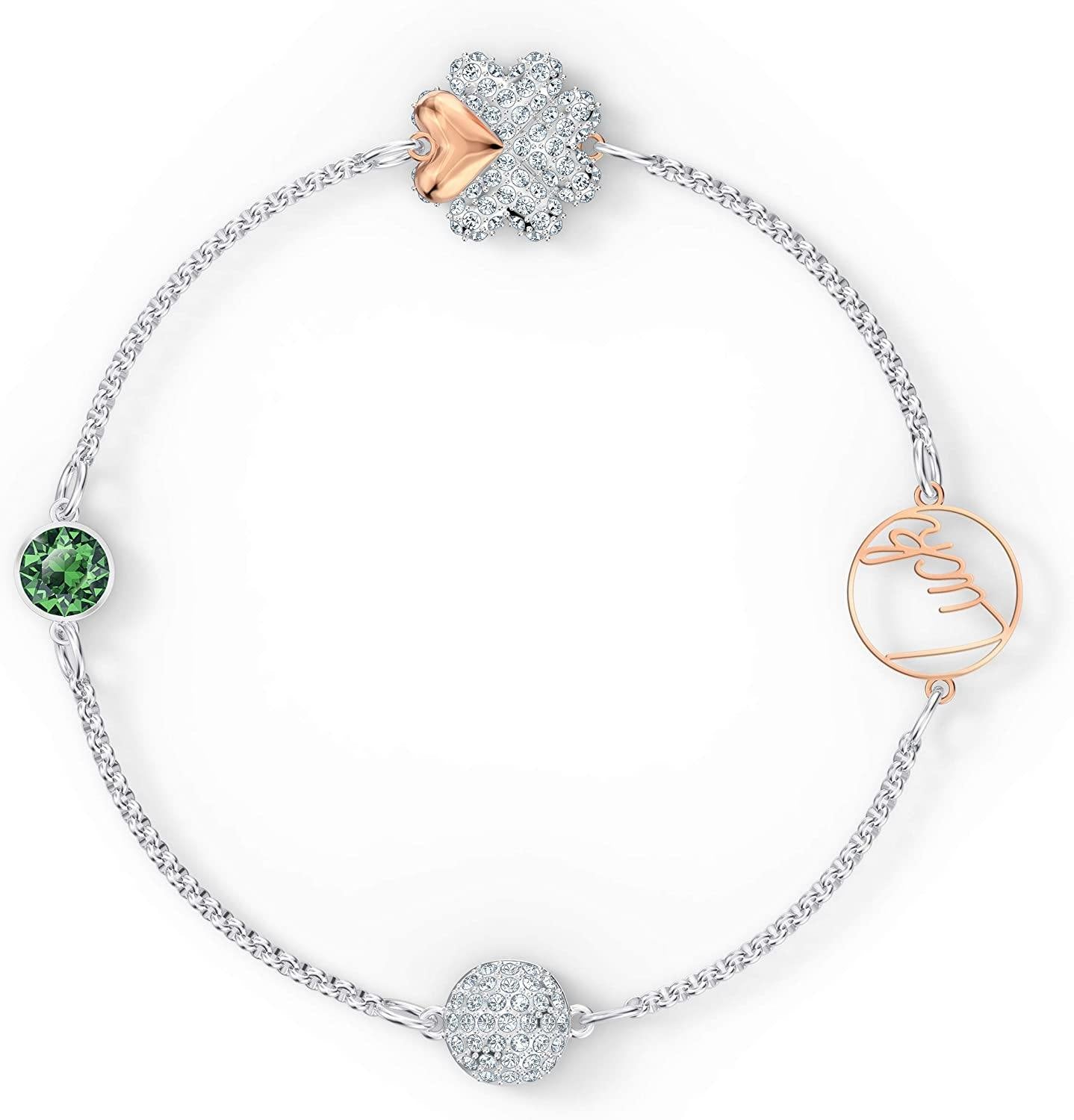 Swarovski Women's Symbols Evil Eye, Flower, Feather, Moon, Heart, Lucky Charm, Faith, Dragonfly Crystal Bracelet Collection - JOY2ESpree