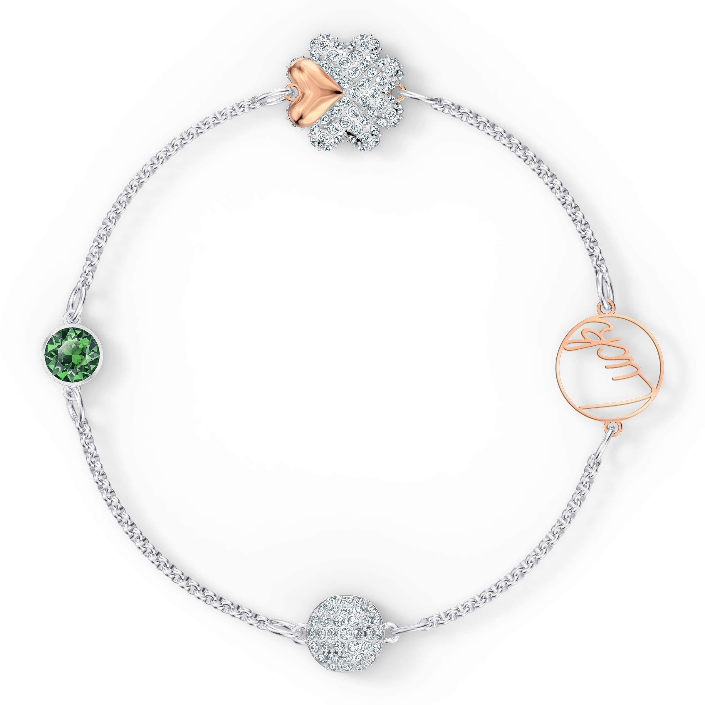 Swarovski Women's Symbols Evil Eye, Flower, Feather, Moon, Heart, Lucky Charm, Faith, Dragonfly Crystal Bracelet Collection - JOY2ESpree