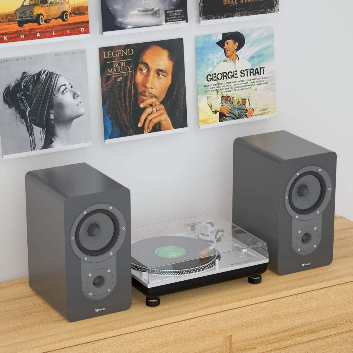 NIUBEE Black Vinyl Record Shelf Wall Mount 6 Pack - JOY2ESpree