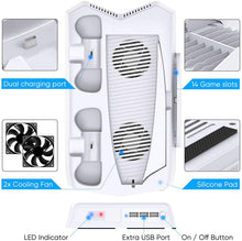
                        
                          Load image into Gallery viewer, Vertical Stand with Cooling Fan for PS5 Console and Playstation 5 Digital Edition - JOY2ESpree
                        
                      
