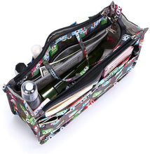 
                        
                          Load image into Gallery viewer, BTSKY New Printing Handbag Organizers Inside Purse Insert-High Capacity 13 Pockets Bag Tote Organizer with Handle Peacock Flower
                        
                      