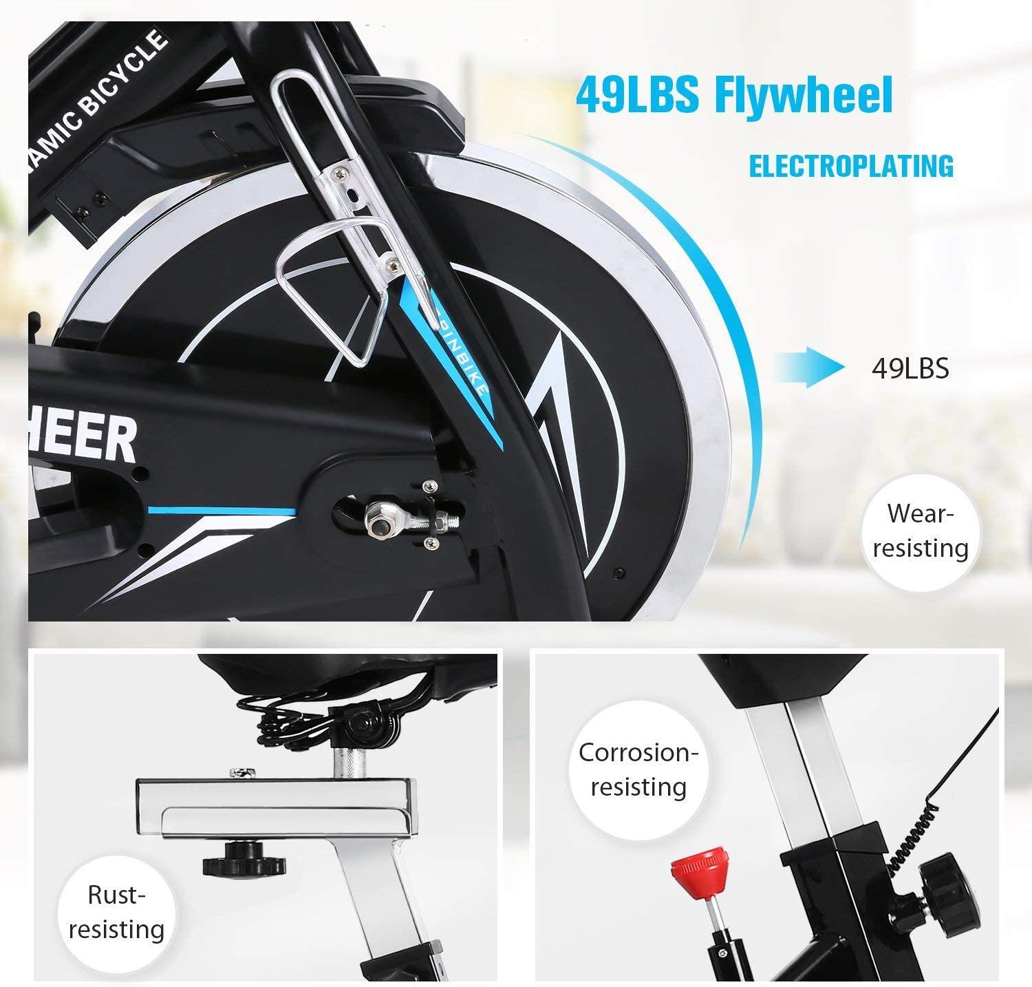 ANCHEER Indoor Cycling Bike, Stationary Exercise Bike with Heart Rate Monitor - JOY2ESpree
