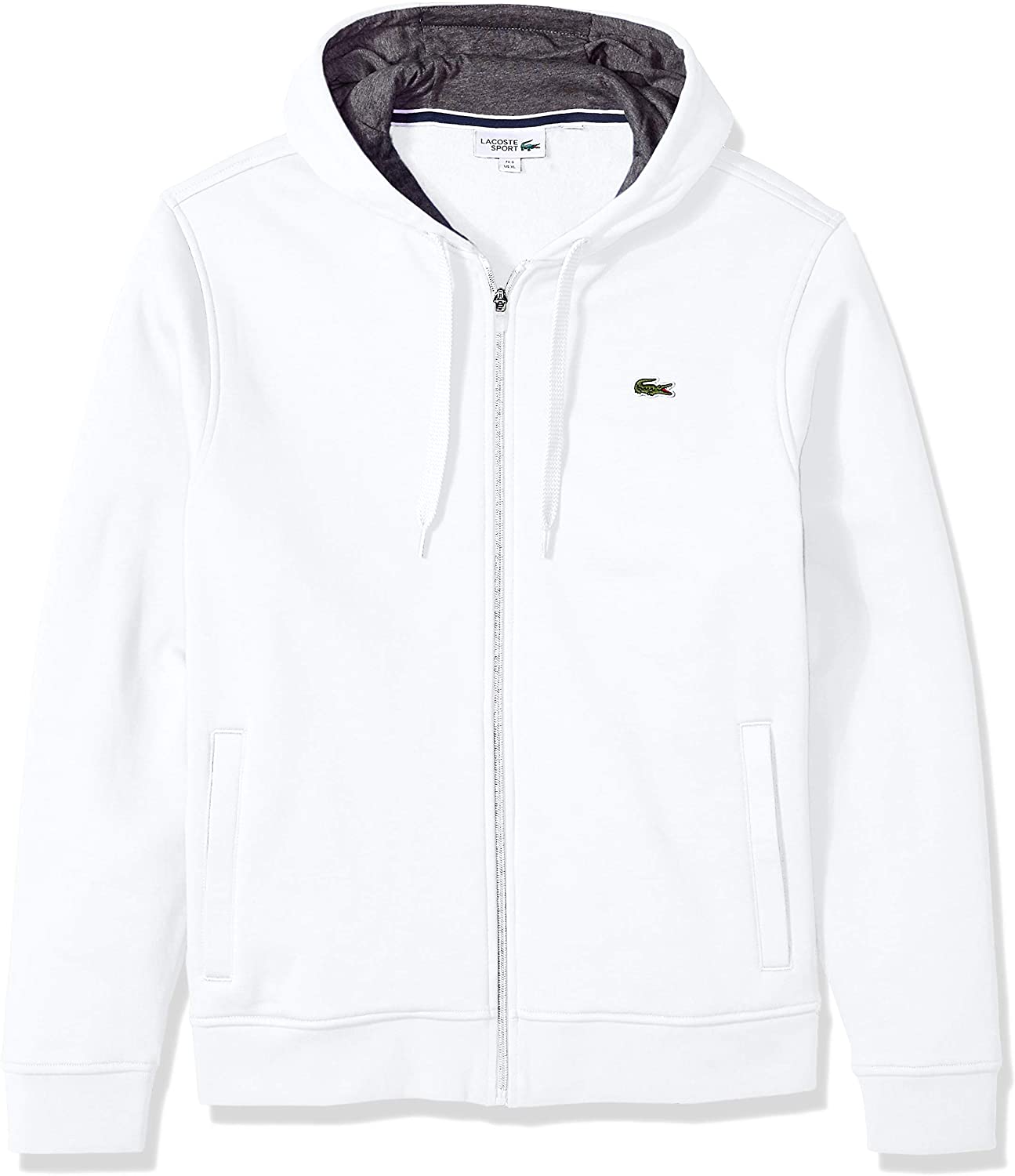 Lacoste Mens Sport Long Sleeve Fleece Full Zip Hoodie Sweatshirt