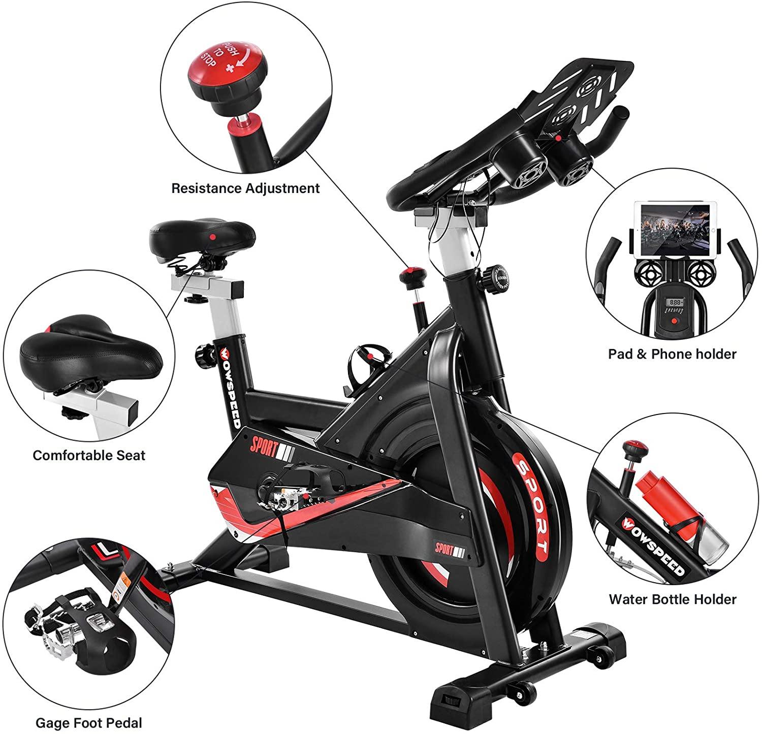 Houssem Indoor Cycling Bike, Stationary Exercise Bike for Home Gym, Workout Flywheel Bicycles, Belt Drive, Resistance Adjustment - JOY2ESpree