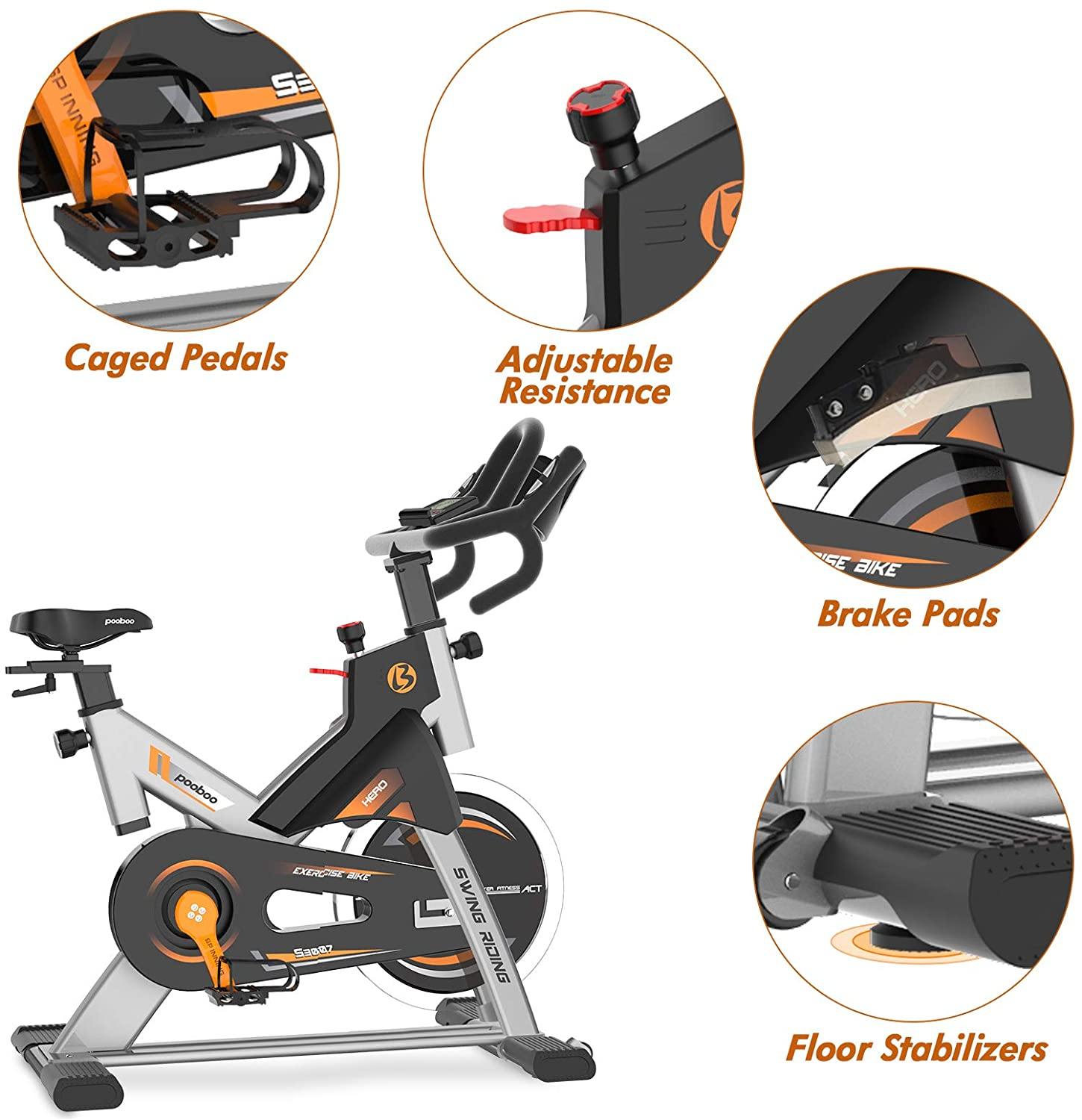 cycool Exercise Bike Indoor Stationary Cycling Bike with Comfortable Seat Cushion & LCD Monitor for Home Workout Bike Training - JOY2ESpree
