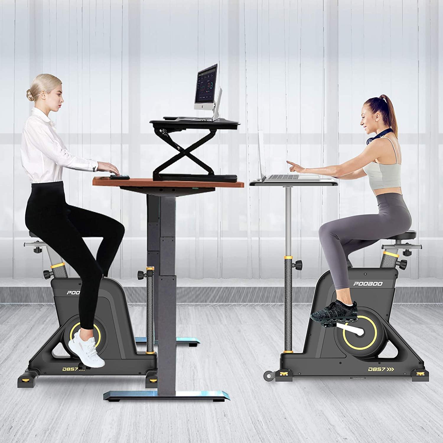 pooboo Desk Cycle Exercise Bike Indoor Cycling Bike Adjustable Magnetic Resistance Stationary Bike for Home Office - JOY2ESpree