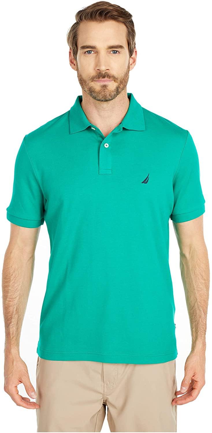 Nautica Men's Classic Fit Short Sleeve Solid Soft Cotton Polo Shirt - JOY2ESpree
