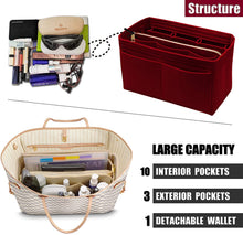 
                        
                          Load image into Gallery viewer, Purse Organizer Insert with Zipper Felt Bag Organizer Handbag Organizer Insert Bag In Bag Organizer
                        
                      