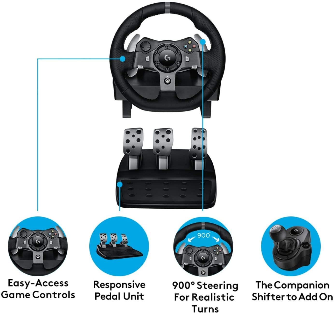Logitech Dual-Motor Feedback Driving Force G29 Gaming Racing Wheel with Responsive Pedals for PlayStation 5, PlayStation 4 and PlayStation 3 - Black - JOY2ESpree