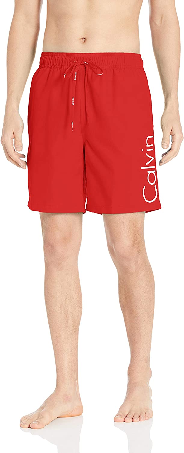 Calvin Klein Men's 7 Inch Elastic Waist Quick Dry Swim Trunk