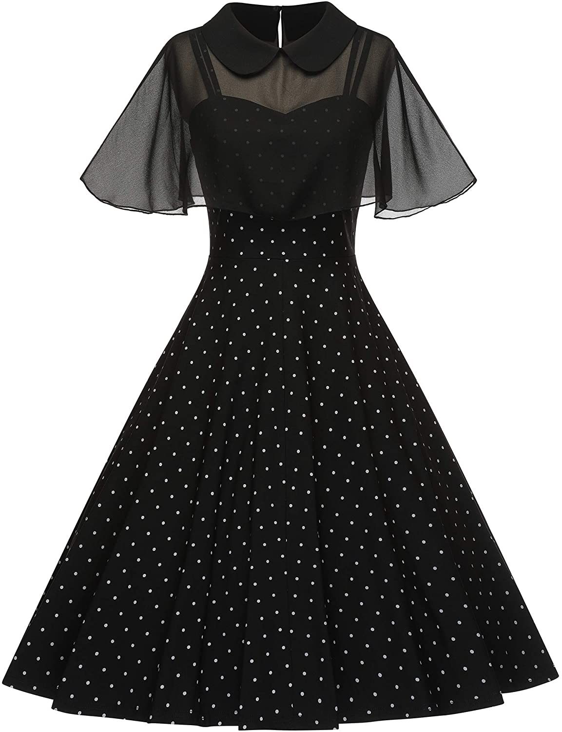 GownTown Women's 1950s Cloak Two-Piece Cocktail Dress