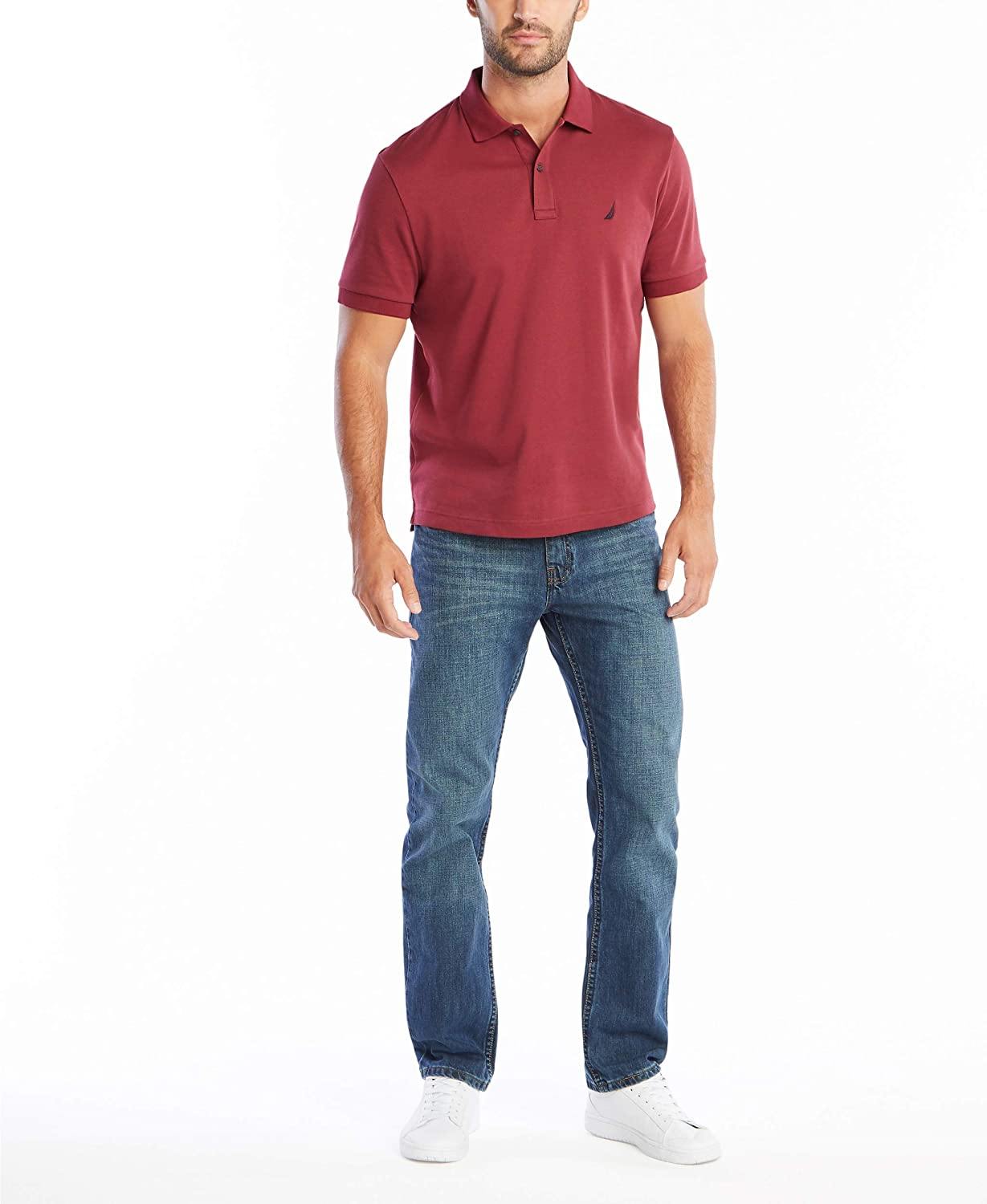 Nautica Men's Classic Fit Short Sleeve Solid Soft Cotton Polo Shirt - JOY2ESpree