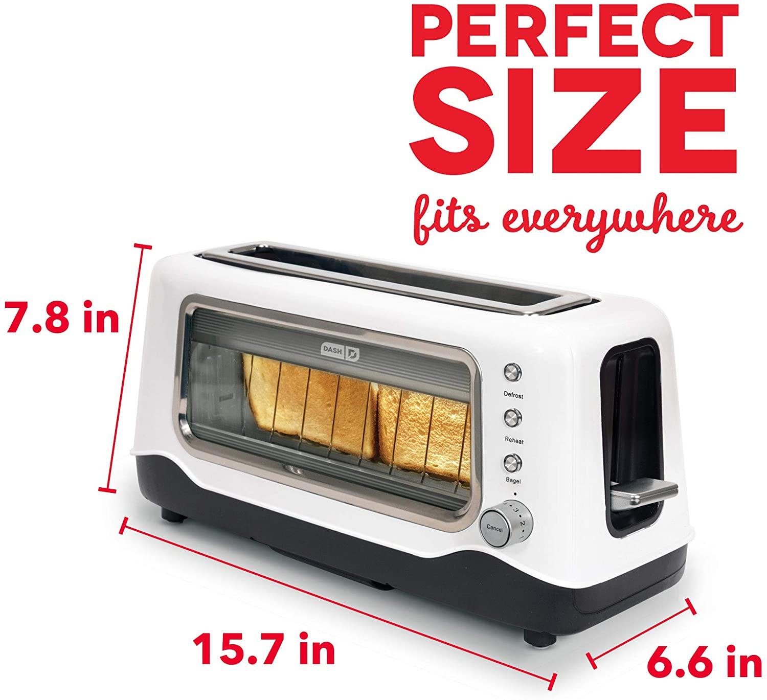 Dash Clear View Toaster: Extra Wide Slot Toaster with Stainless Steel Accents + See Through Window . - JOY2ESpree
