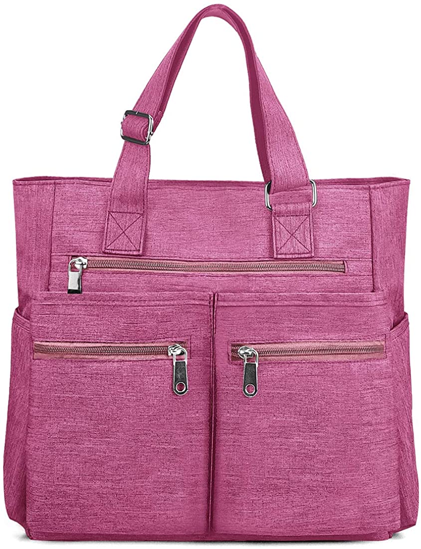 Canvas Tote Bag Waterproof Nylon Multi Pocket Shoulder Bags Laptop Work Bag Teacher Purse and Handbags for Women & Men