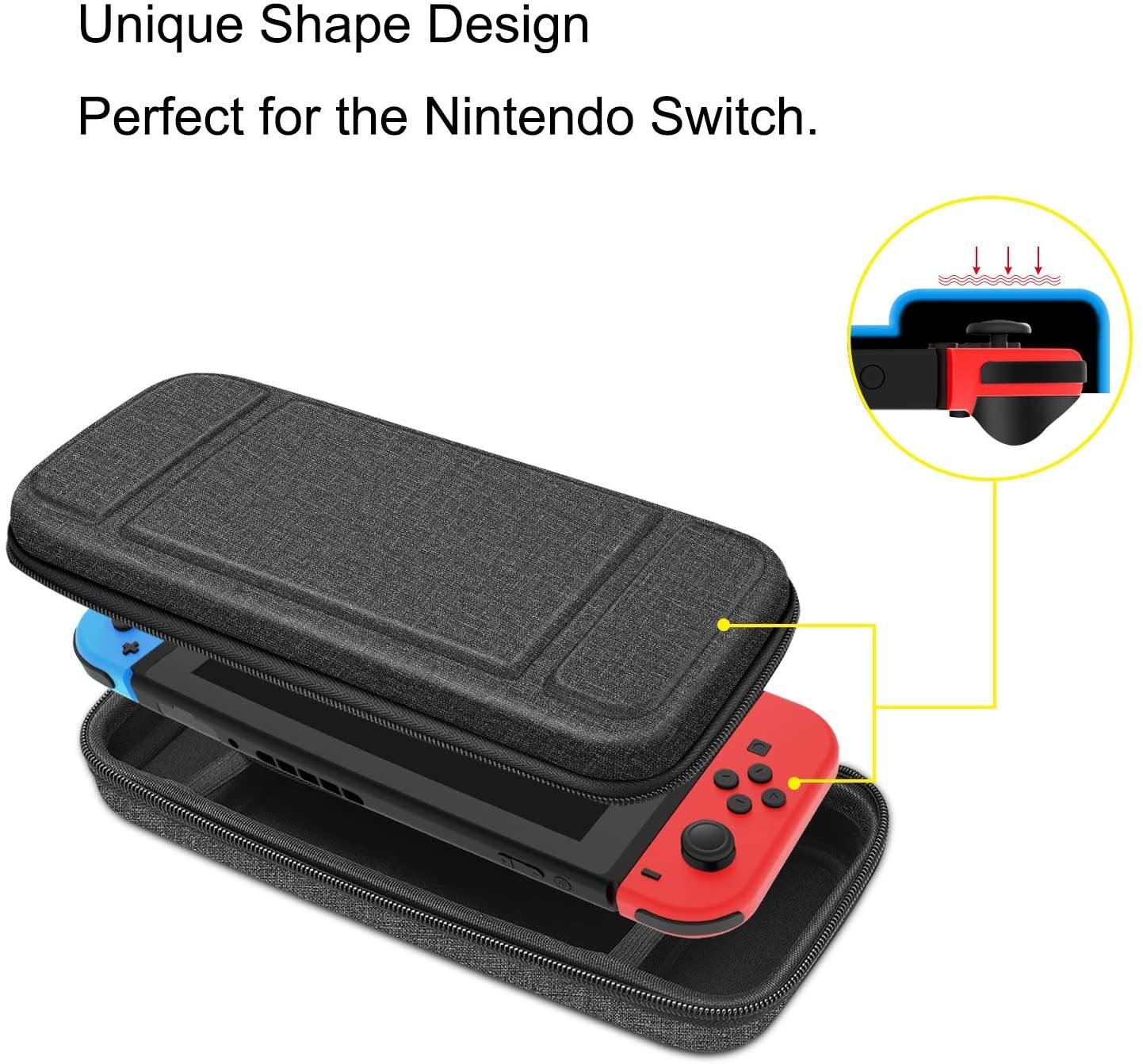 Fintie Carry Case for Nintendo Switch - [Shockproof] Hard Shell Protective Cover Travel Bag w/10 Game Card Slots - JOY2ESpree