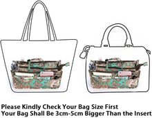 
                        
                          Load image into Gallery viewer, BTSKY New Printing Handbag Organizers Inside Purse Insert-High Capacity 13 Pockets Bag Tote Organizer with Handle Peacock Flower
                        
                      