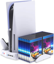 
                        
                          Muat gambar ke penampil Galeri, Vertical Stand for Playstation 5 with Cooling Fan Charging Station - JOY2ESpree
                        
                      