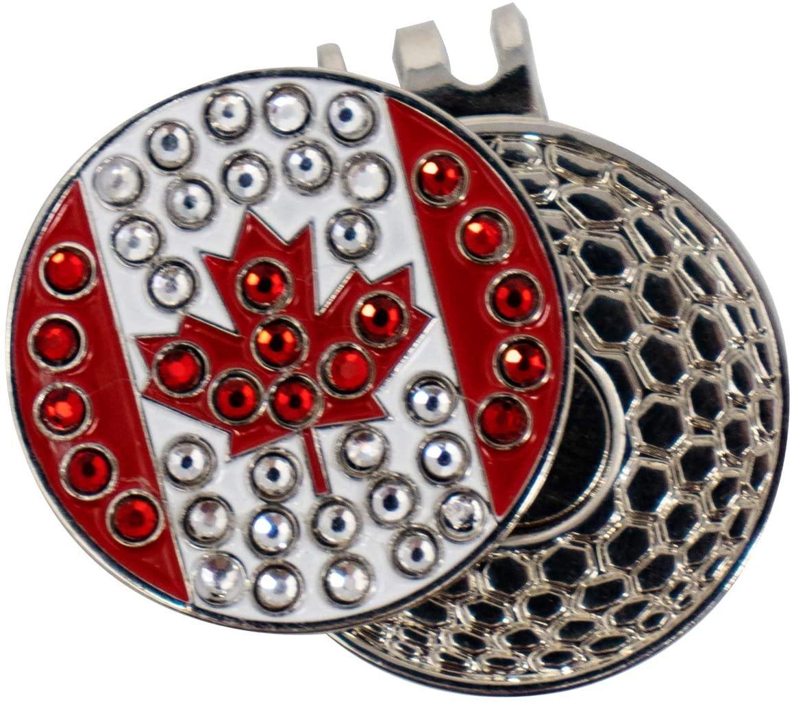 DA VINCI Magnetic Golf Hat Clip with 1 Inch Bling Metal Golf Ball Marker - JOY2ESpree