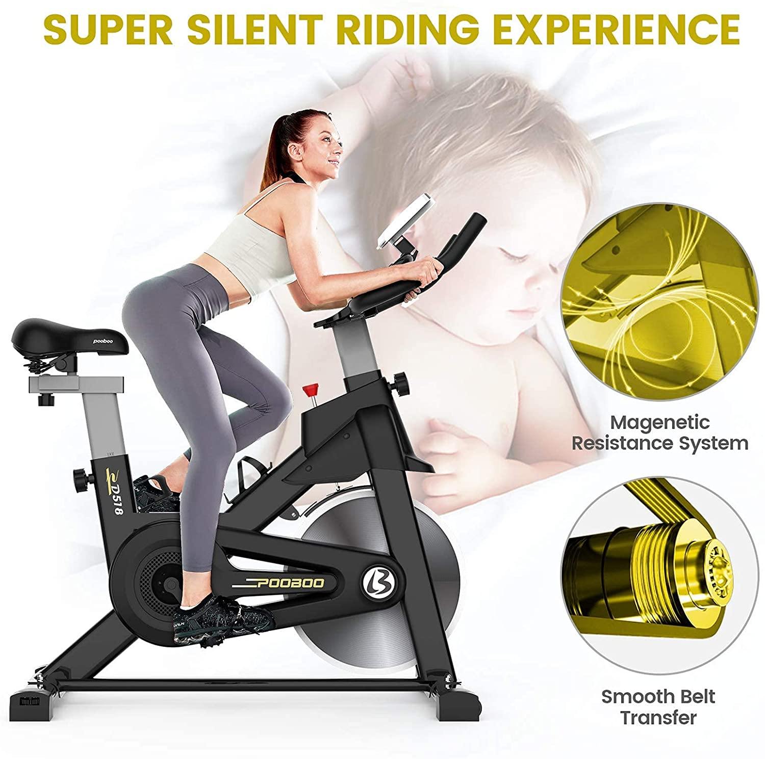 pooboo Indoor Cycling Bike with Magnetic Resistance Exercise Bikes Stationary - JOY2ESpree