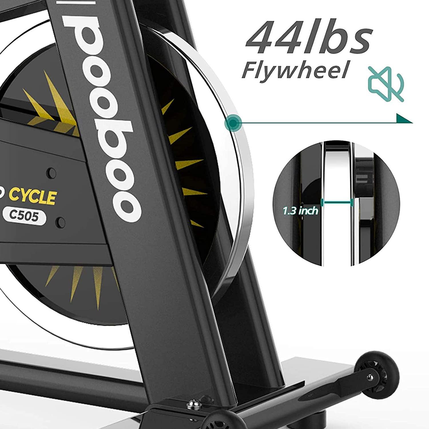 pooboo Professional Commercial Exercise Bikes C505, Heavy-Duty Belt Drive Indoor Cycling Bike - JOY2ESpree