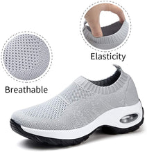 
                        
                          Load image into Gallery viewer, STQ Slip On Breathe Mesh Walking Shoes Women Fashion Sneakers Comfort Wedge Platform Loafers
                        
                      