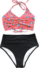 
                        
                          Cargar imagen en el visor de la galería, CUPSHE Women’s Bikini Swimsuit Floral Print Halter Lace Up Two Piece Bathing Suit
                        
                      